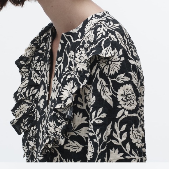 Zara- Ruffled print dress - Picture 5 of 8